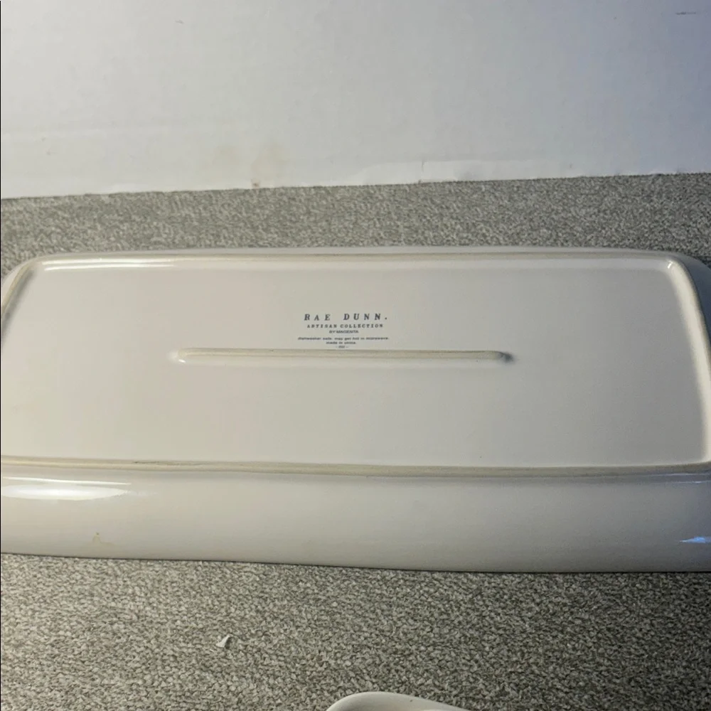 Bon Appétit Cream Ceramic Serving Tray 7 X 14 3/4 inch